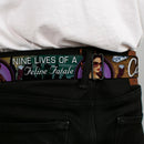 CATWOMAN Bombshell Face Full Color Purple Seatbelt Belt - CATWOMAN-NINE LIVES OF A FELINE FATALE Bombshell Pose/Diamonds Webbing