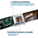 CATWOMAN Bombshell Face Full Color Purple Seatbelt Belt - CATWOMAN-NINE LIVES OF A FELINE FATALE Bombshell Pose/Diamonds Webbing