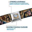 Catwoman Diamond Full Color Tans Seatbelt Belt - CATWOMAN-NINE LIVES OF A FELINE FATALE Pose2/Jewelry/Black Cat Tans Webbing