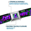 Catwoman Whip Pose Face CLOSE-UP Full Color Black Greens Purples Seatbelt Belt - CATWOMAN Whip Pose/Graffiti Black/Greens/Purples Webbing
