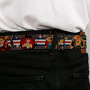 DC COMICS BOMBSHELLS Logo Full Color Black/Pinks/Yellow Seatbelt Belt - DC Bombshell Pin-Up Girls Webbing