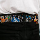 DC Round Logo Black/Silver Seatbelt Belt - DC Originals Vintage Comic Portraits/Comic Scenes Webbing