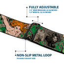 Posion Ivy Face Full Color Greens Seatbelt Belt - POISON IVY Poses/Comic Scenes Grays/Greens Webbing