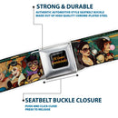 DC COMICS BOMBSHELLS Rays Full Color Black Gray Orange-Red Fade Seatbelt Belt - 12-DC COMICS BOMBSHELLS Pose Rays/Stars Blues/Pink/Yellow Webbing