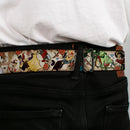 DC COMICS BOMBSHELLS Rays Full Color Black Gray Orange-Red Fade Seatbelt Belt - 10-DC Bombshells/Traditional Tattoos Scattered Tan Webbing