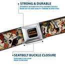 DC COMICS BOMBSHELLS Rays Full Color Black Gray Orange-Red Fade Seatbelt Belt - 10-DC Bombshells/Traditional Tattoos Scattered Tan Webbing