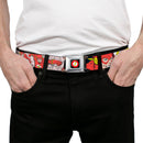 Flash Logo Black Seatbelt Belt - The Flash in Action Webbing
