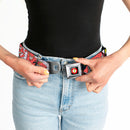 Flash Logo Black Seatbelt Belt - The Flash in Action Webbing