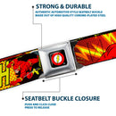 Flash Logo Black Seatbelt Belt - The Flash BOOM-KABOOM! Webbing