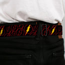 Flash Logo Full Color Black Seatbelt Belt - The Flash Logo13 Scattered Black/Red/Yellow Webbing