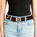 Flash Logo Full Color Black Seatbelt Belt - The Flash Logo13 Scattered Black/Red/Yellow Webbing