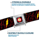 Flash Logo Full Color Black Seatbelt Belt - The Flash Logo13 Scattered Black/Red/Yellow Webbing