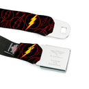 Flash Logo Full Color Black Seatbelt Belt - The Flash Logo13 Scattered Black/Red/Yellow Webbing