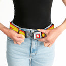 Flash Logo Full Color Red White Yellow Seatbelt Belt - The Flash Bolt Stripe Reds/Yellows Webbing