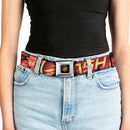 Flash Logo3 Full Color Black Gold Red Seatbelt Belt - THE FLASH/Logo3/Poses Black/Red/Gold Webbing