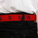 Reverse Flash Logo Full Color Red Black Seatbelt Belt - Reverse Flash Logo Red/Black Webbing