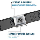 Reverse Flash Logo Full Color Gray Black Seatbelt Belt - Reverse Flash Logo Gray/Black Webbing