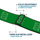 Green Lantern Logo CLOSE-UP White Green Seatbelt Belt - Green Lantern Logo Green/White Webbing