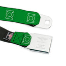 Green Lantern Logo CLOSE-UP White Green Seatbelt Belt - Green Lantern Logo Green/White Webbing