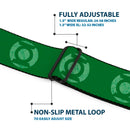 Green Lantern Logo CLOSE-UP Black Green Seatbelt Belt - Green Lantern Logo Weathered Greens Webbing
