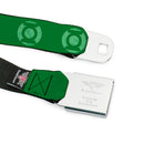 Green Lantern Logo CLOSE-UP Black Green Seatbelt Belt - Green Lantern Logo Weathered Greens Webbing