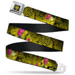 Sinestro Corps Logo Full Color Black/Yellow Seatbelt Belt - Sinsestro Poses & Logo/Green Lantern Poses Black-Yellow Fade Webbing