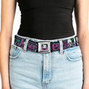 Joker Face Full Color Seatbelt Belt - Joker Face/Logo/Spades Black/Green/Purple Webbing