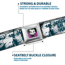 Joker Face Full Color Seatbelt Belt - Joker Spray Painted/Street Pose JOKES ON YOU White/Grays Webbing
