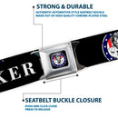 Joker Presidential Seal Full Color Black White Blue Red Seatbelt Belt - THE JOKER FOR PRESIDENT/Joker Presidential Seal CLOSE-UP Black/White/Blue/Red Webbing