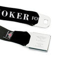 Joker Presidential Seal Full Color Black White Blue Red Seatbelt Belt - THE JOKER FOR PRESIDENT/Joker Presidential Seal CLOSE-UP Black/White/Blue/Red Webbing