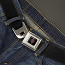 Harley Quinn Diamond Full Color Black/Red Seatbelt Belt - Black Webbing