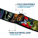 Harley Quinn Diamond Full Color Black/Red Seatbelt Belt - Harley Quinn/Night and Day Comic Book Character Blocks Webbing