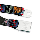 Harley Quinn Diamond Full Color Black/Red Seatbelt Belt - Harley Quinn/Night and Day Comic Book Character Blocks Webbing
