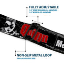 Harley Quinn Diamond Full Color Black Red Seatbelt Belt - HARLEY QUINN Face METROPOLIS WILL NEVER BE THE SAME Black/White/Red Webbing