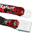 Harley Quinn Diamond Full Color Black Red Seatbelt Belt - HARLEY QUINN Poses/Comic Book Scenes Reds/Black Webbing