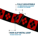 Harley Quinn Diamond Full Color Black Red Seatbelt Belt - Harley Quinn Diamond Blocks Red/Black Black/Red Webbing