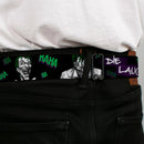 HAHA Stacked Full Color Black Gray Green Seatbelt Belt - Joker DIE LAUGHING! HAHA Black/Purple/Green Webbing