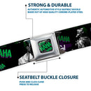 HAHA Stacked Full Color Black Gray Green Seatbelt Belt - Joker DIE LAUGHING! HAHA Black/Purple/Green Webbing