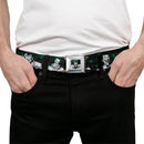 Joker Stare Full Color Black White Grays Green Seatbelt Belt - The Joker 4-Laughing Expressions/Suits/HAHAHA Black/Gray/Greens Webbing
