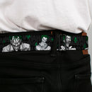 Joker Stare Full Color Black White Grays Green Seatbelt Belt - The Joker 4-Laughing Expressions/Suits/HAHAHA Black/Gray/Greens Webbing