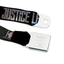 JL 2017 Badge Full Color Black Grays Seatbelt Belt - JUSTICE LEAGUE 2017 Title Black/Stone Webbing