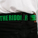 Riddler "?" Full Color Black Green Seatbelt Belt - THE RIDDLER/Face CLOSE-UP Black/Green Webbing