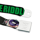 Riddler "?" Full Color Black Green Seatbelt Belt - THE RIDDLER/Face CLOSE-UP Black/Green Webbing