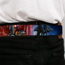 Deadstroke Logo Full Color Black Red White Seatbelt Belt - DEATHSTROKE Pose/BATMAN ARKHAM ORIGINS Logo Webbing