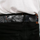 Arkham Origins Deathstroke Face CLOSE-UP Full Color Seatbelt Belt - BATMAN ARKHAM ORIGINS Deathstroke 3-Poses/Batman Battle Scene Grays/Reds Webbing