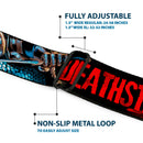New 52 Deathstroke Face CLOSE-UP Full Color Red Seatbelt Belt - New 52 DEATHSTROKE Action Poses Black/Red Webbing