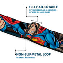Superman Black Silver Seatbelt Belt - Superman Metropolis Face-Off Webbing