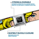 Superman Black Silver Seatbelt Belt - SUPERGIRL w/Face CLOSE-UP Webbing