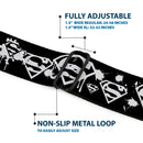 Superman Black Silver Seatbelt Belt - Superman Shield Splatter Black/White Webbing