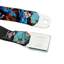 New 52 Superman Shield Explosion Full Color Blues Red Yellow Seatbelt Belt - New 52 Superman 1-Action Pose/Explosion/Bullets CLOSE-UP Light Blue Webbing